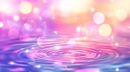 Wall Mural - a dreamy abstract background featuring soft pastel tones and sparkling water ripples.