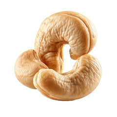 Wall Mural - Cashew nut beautifully displayed on a transparent background showcasing its unique shape and texture, cashew nut on transparent background