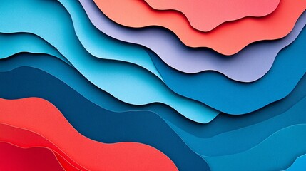 Wall Mural - abstract waves of color in shades of red, blue, and purple, creating a dynamic and visually appealin