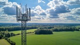 Telecommunication tower providing wireless network coverage in rural landscape