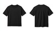 © Serhii - Minimalist Black Tee Template Mockup: Front and Back Views, Isolated on White for Design Presentation