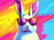 © bvbflo1 - Cool bunny with sunglasses on colorful background