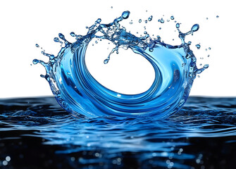Wall Mural - Blue Water splash on transparent background