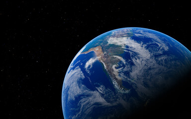  Breathtaking view of earth from space with vibrant blue oceans and cloud formations