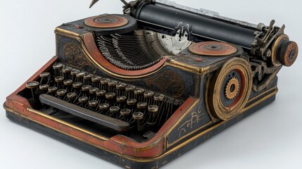 Detailed shot of a vintage typewriter with a partially written manuscript, evoking the nostalgia of older record-keeping methods