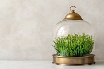 Wall Mural - Elegant Glass Dome with Lush Green Grass