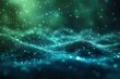 © Undersea - Abstract digital wave of glowing particles on dark background with bokeh effect, perfect for technology, science, or data visualization projects in modern design.