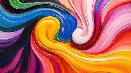 Canvas Print - Vibrant Swirling Colors Abstract Paint Texture Background