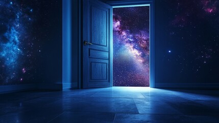 an open door shrouded in mystery, a portal to the cosmos