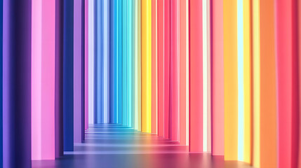 Wall Mural - vibrant vertical rainbow gradient stripes wallpaper for modern design and decor