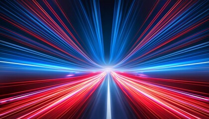 Wall Mural - vibrant red and blue light streaks create dynamic background