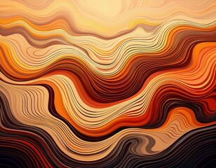 Wall Mural - abstract warm colored layered topography design