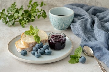 Sticker - Blueberry Jam and Bread Breakfast