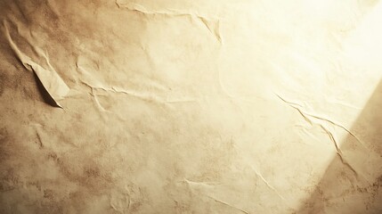 Fototapete - Crumpled paper texture creating a vintage background with light and shadow