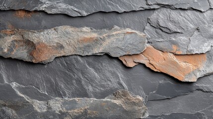 Wall Mural - Gray and brown layered slate stone texture background