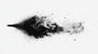 © fanjianhua - Black powder explodes in a straight line, with a white background