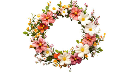 Wall Mural - Flower wreath on transparent background 