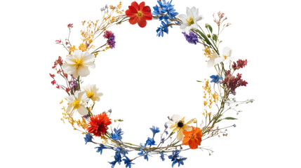 Wall Mural - Flower wreath on transparent background 