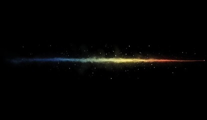 Wall Mural - Colorful light streak on black background.
