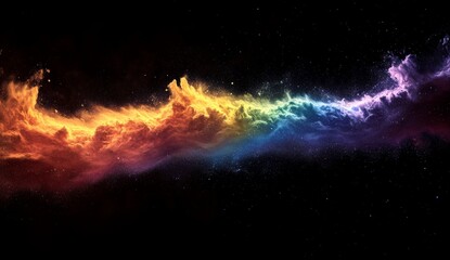 Wall Mural - Colorful cosmic nebula, fiery, rainbow, space.