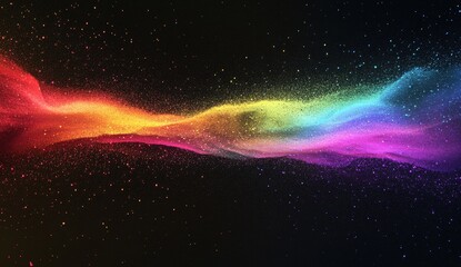 Wall Mural - Vibrant rainbow nebula, cosmic dust and stardust.