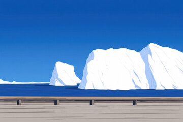 Wall Mural - A blue sky with a large ice block in the background