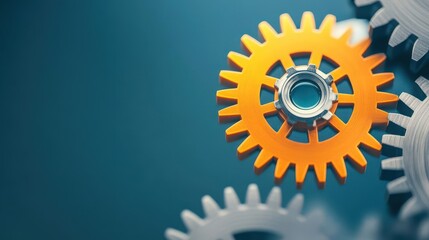 Poster - A closeup of oil glistening on a mechanical gear, cinematic lighting, and high detail