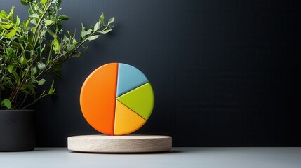 Aufkleber - A vibrant pie chart showing preferences for hot stone massages versus traditional massages