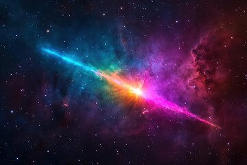 Aufkleber - Vibrant Cosmic Nebula with Swirling Colors and Ethereal Forms Illuminating the Vastness of Space Captured in a Breathtaking Celestial Scene