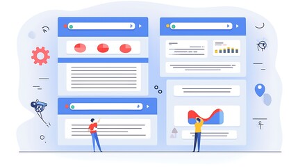 web developers analyzing website data and ui.