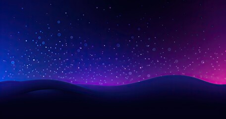 Wall Mural - A vibrant gradient landscape with stars, evoking a serene, cosmic atmosphere.