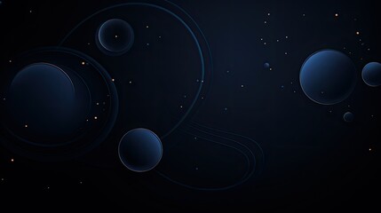Wall Mural - A cosmic-themed digital illustration featuring planets and stars in a dark space background.
