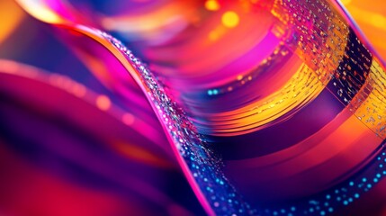 Leinwandbilder - Close-up of a vibrant, modern graphic design featuring dynamic shapes and bright colors, perfect for digital media and creative projects.