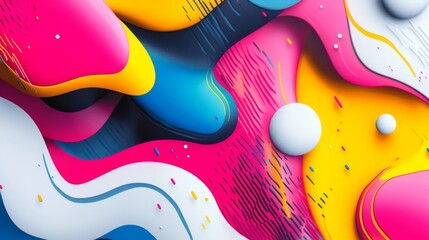 Leinwandbilder - Close-up of a vibrant, modern graphic design featuring dynamic shapes and bright colors, perfect for digital media and creative projects.