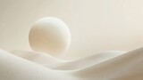 Minimalist desert landscape with a floating sphere.