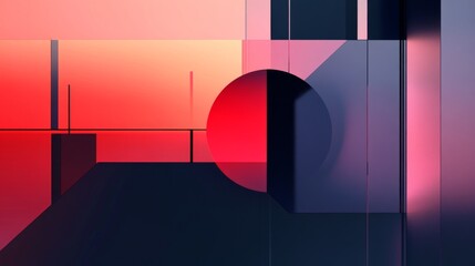 Leinwandbilder - Detailed shot of a sleek, abstract graphic with geometric patterns and gradients, showcasing a professional and contemporary visual style.