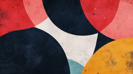 Poster - Detailed view of a digital graphic with overlapping shapes and vibrant colors, creating a sense of depth and movement for creative design projects.