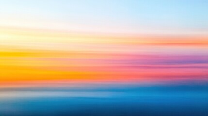 Wall Mural - colorful gradient hues blend seamlessly, illustrating a serene sunset over the horizon, evoking tran