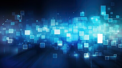 Wall Mural - abstract digital background with glowing squares and lines, emphasizing technology and innovation.