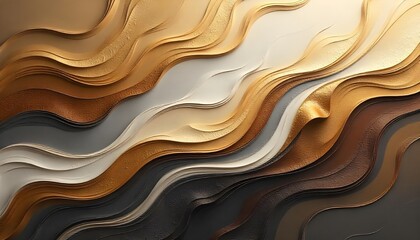 Aufkleber - An abstract composition featuring swirling patterns of gold, brown, and grey hues, blending seamlessly to create a dynamic and sophisticated visual flow