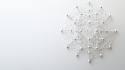 Wall Mural - white pins network connection on white background; business concept