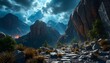 © addigital - Dramatic Mountain Path Landscape Digital Art