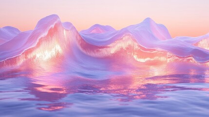 Wall Mural - pastel mountains reflecting in calm water