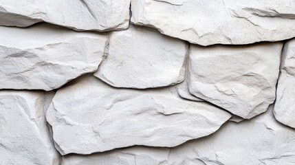 Wall Mural - Wall composed of white stone and limestone with a rough texture for architectural design purposes