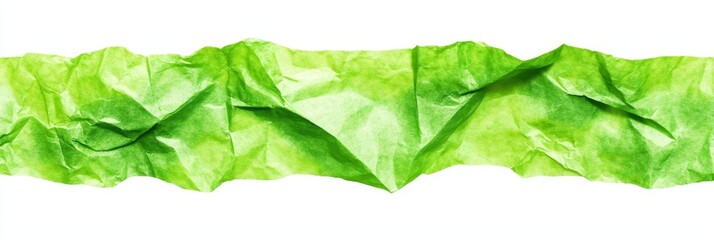 Fototapete - Crumpled green paper texture isolated on white background. (1)