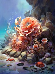 Poster - coral reef in the sea