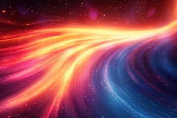 Leinwandbilder - A mesmerizing abstract digital art piece showcasing vibrant colors and dynamic light patterns flowing through a cosmic background.