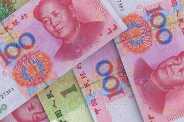 Wall Mural - Chinese yuan banknotes. Foreign exchange market. Financial concept