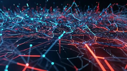 Abstract network, glowing lines, dark background, connection concept, tech visuals