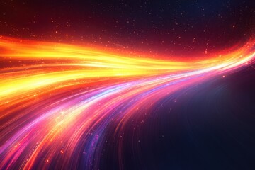 Poster - Vibrant wave of colorful light streaks creates a dynamic visual effect, perfect for backgrounds, digital designs, or artistic projects.